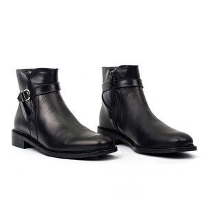 La Canadienne Women Sarah Black Leather Ankle Dress Boots sz 9.5